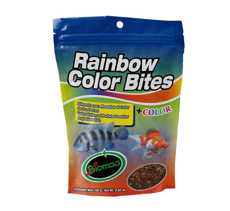 Rainbow Color Bites Alimento en Pellets para resaltar el color Bolsa 100g   2 pzs - Biomaa