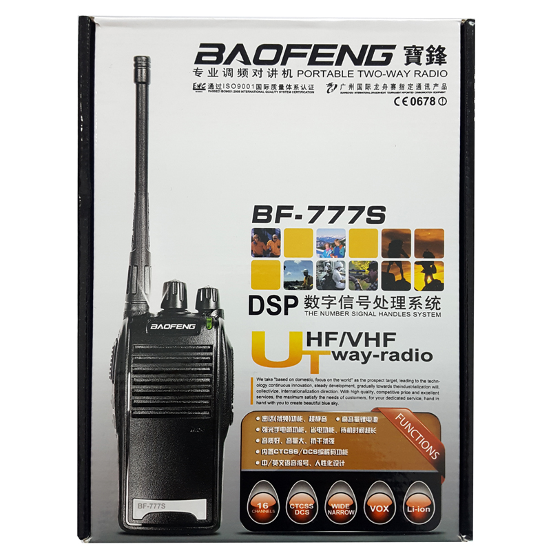 Baofeng BF-777s Set 2 Radios 5 Watts VHF/UHF 16 Canales Linterna Led 