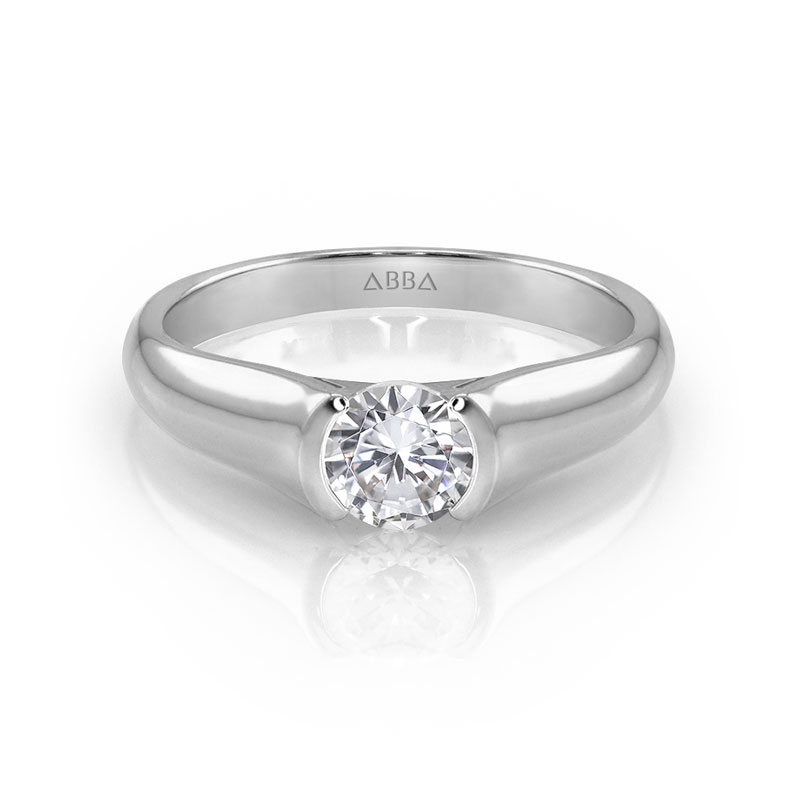 ANILLO DE COMPROMISO ORO BLANCO 10K DIVINO ABBA JOYAS