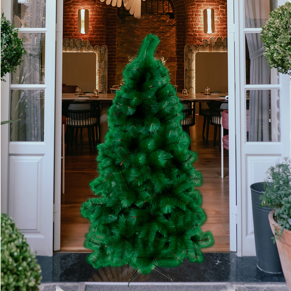 Árbol Navideño Esponjado Verde Artificial 210 Cm Altura