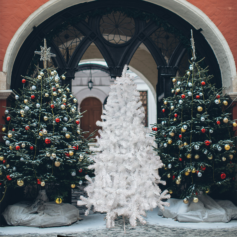 Árbol Navideño Cepillo Esponjado Blanco 240 Cm Altura