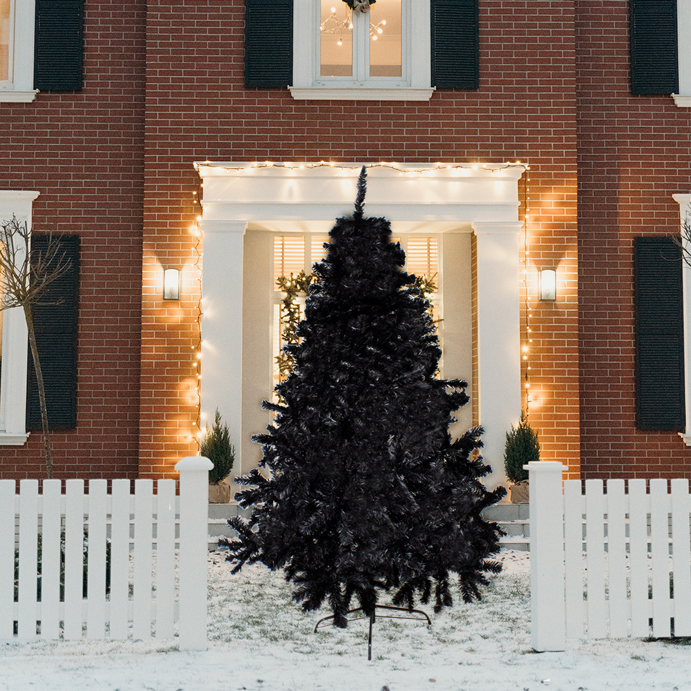 Árbol Pino De Navidad Negro Elegante 240 Cm Artificial