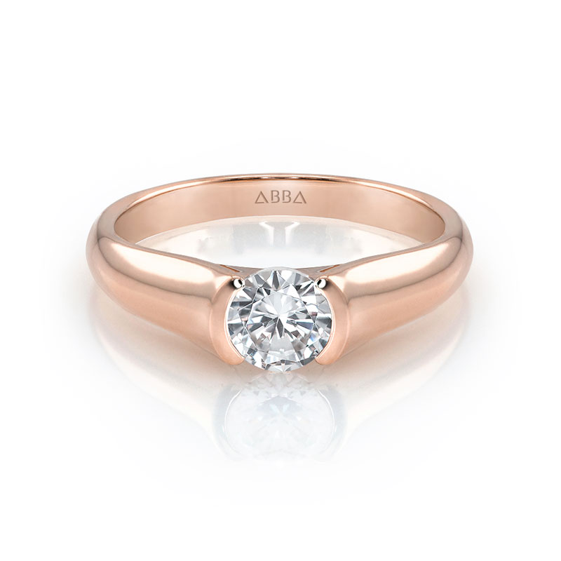 ANILLO DE COMPROMISO ORO ROSA 10K DIVINO ABBA JOYAS