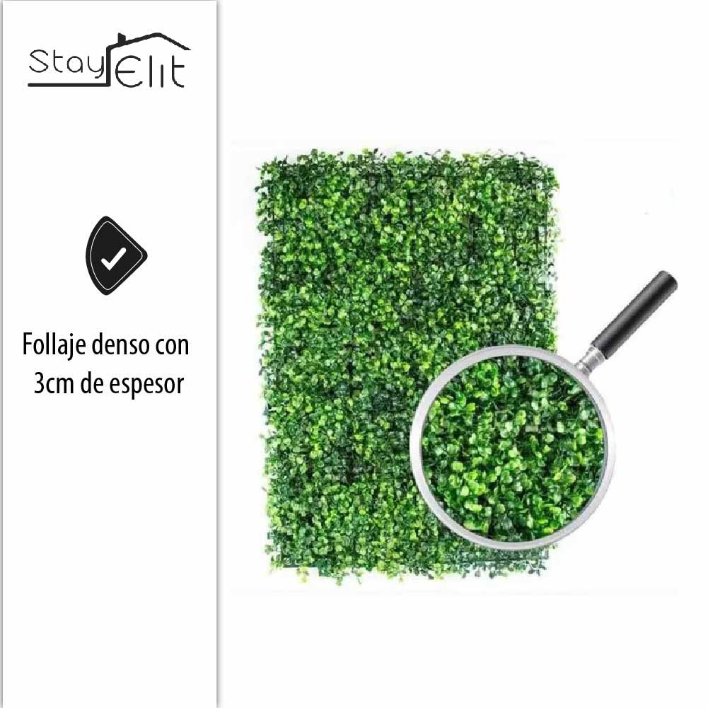 Muro Verde Follaje Artificial 10 Piezas De 60x40 Cm