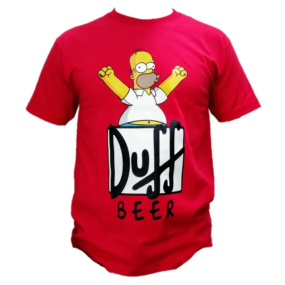 Playera Cerveza Duff Los Simpson Homero Roja