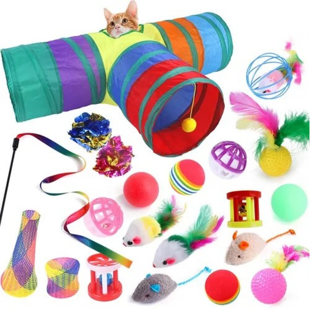 Juego De Plumas Con Campana Para Gatos, 21 Unidades.