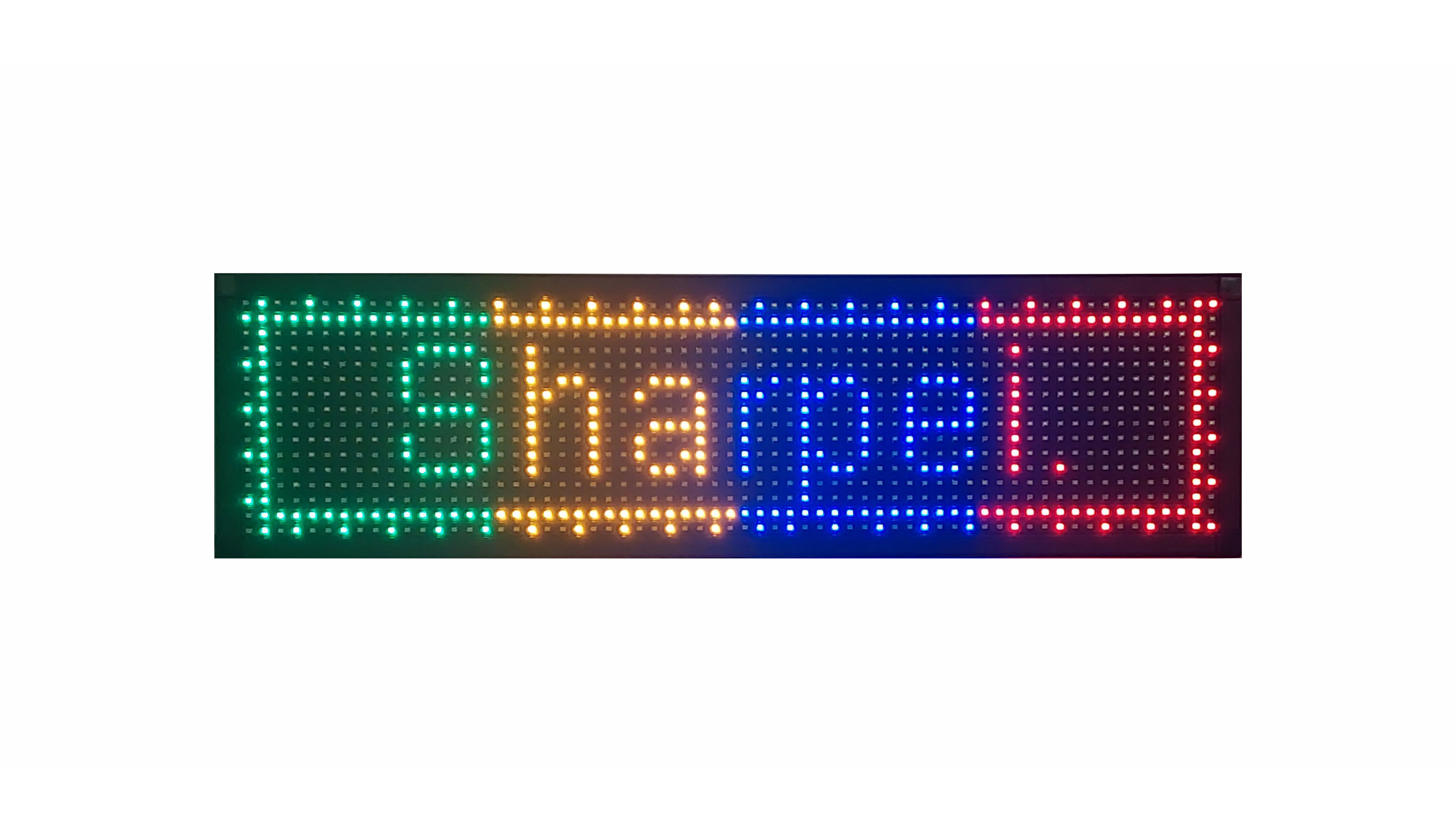 Letrero Led Programable con Celular por wifi 70x20cm para publicidad, facil de usar.