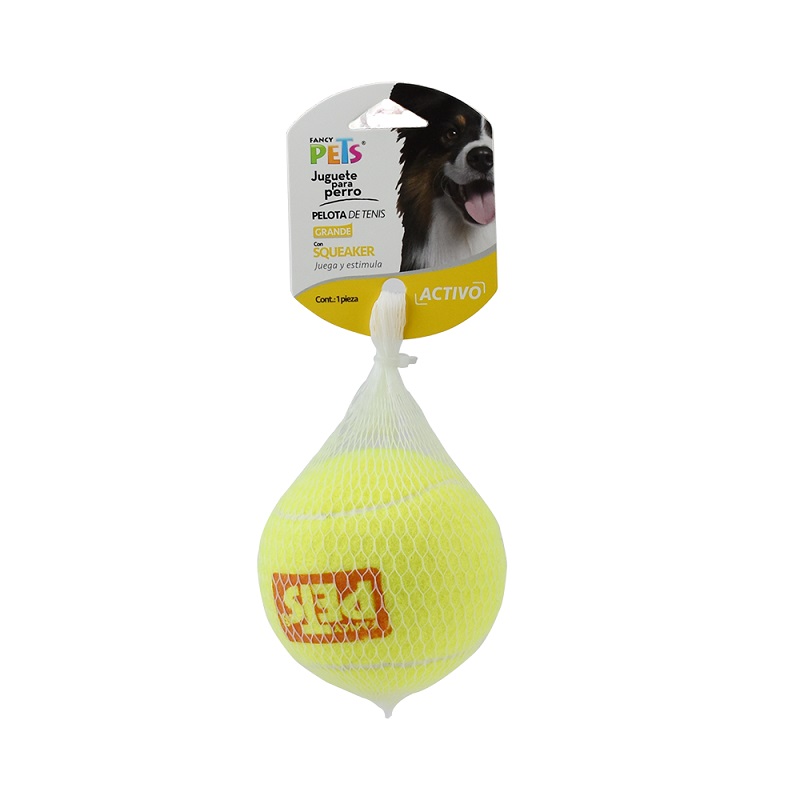 Juguete Pelota GDE de Tenis C/Squeaker 1 pz - Fancy Pets