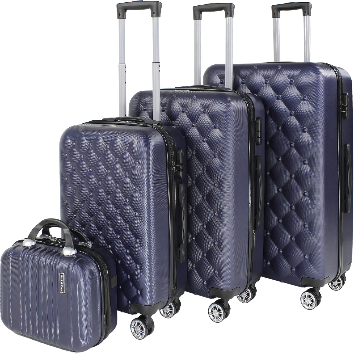 Set Juego 4 Maletas Viaje Resistentes 4 Ruedas 360 Premium Gris