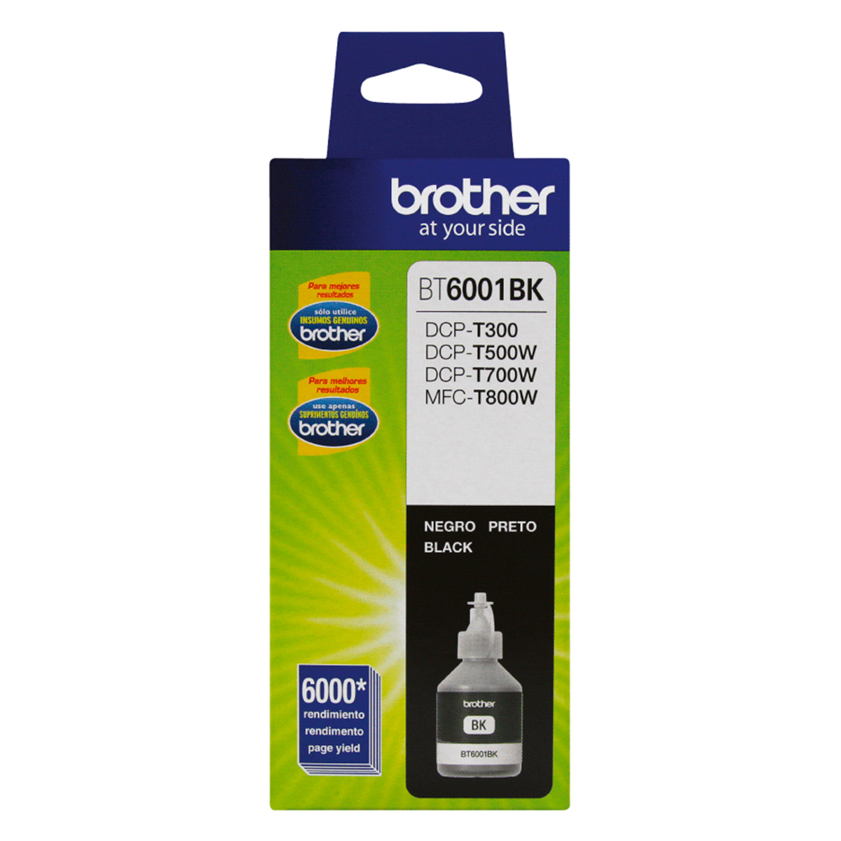 Botella De Tinta Brother Bt6001bk Negro 6,000 Paginas