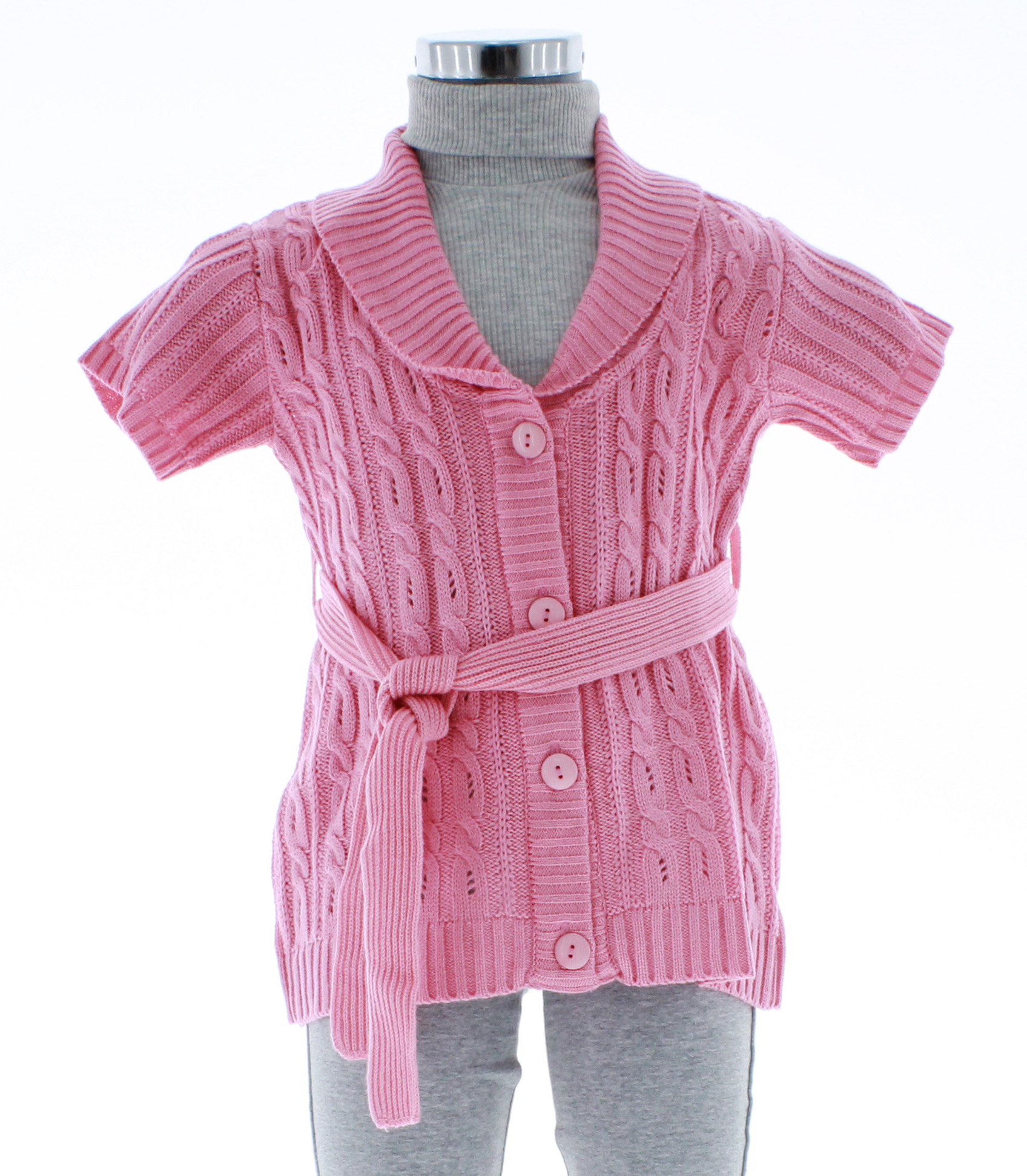 Sweater On Flipkart Sueter Niña Tejido Rosa Manga Corta 3085 A 14