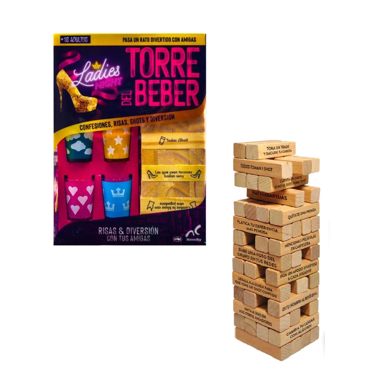 Juego De  Mesa Noche De Chicas, Para Fiestas y Reuniones Torre de Shot, Drinking Games