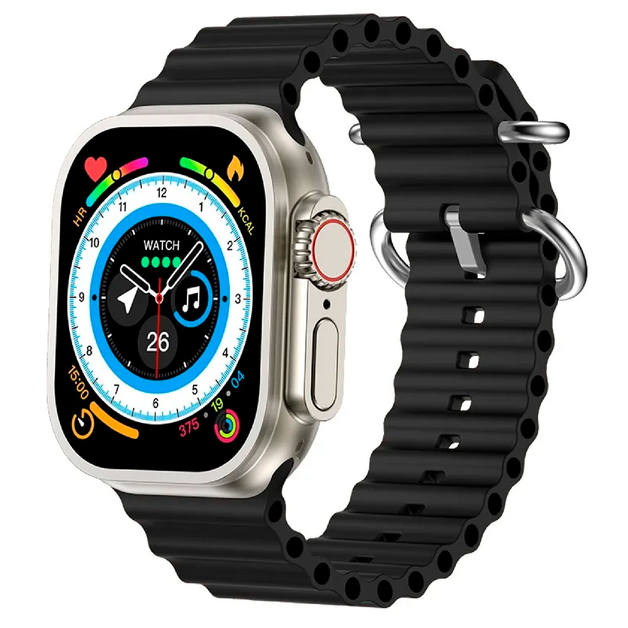 Reloj Smartwatch VAK B6 Ultra Bluetooth NFC Calorias Presion Negro.