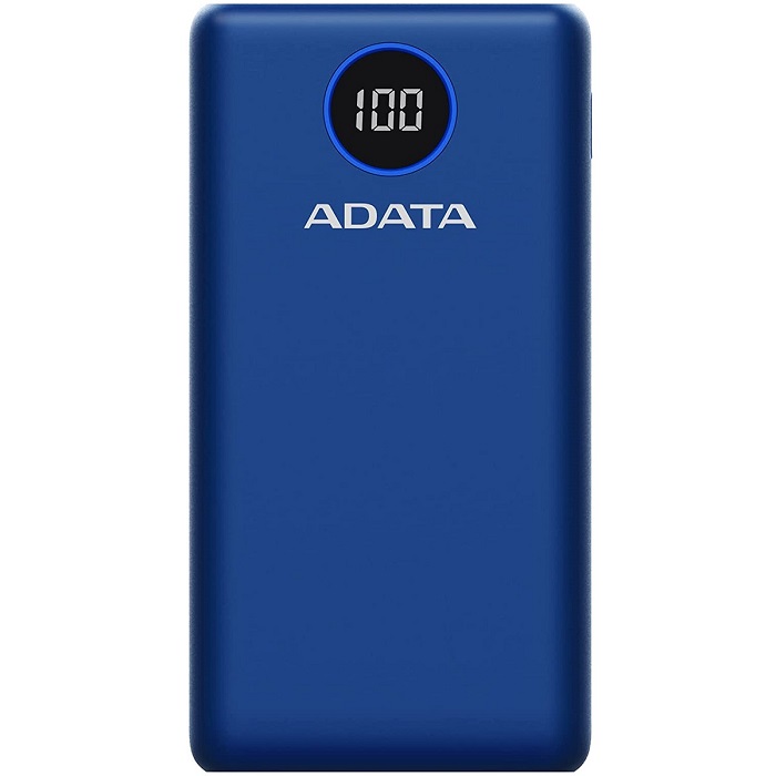 Bateria Adata P20000QCD 20000mAh Azul USB Power Bank Cargador Portatil AP20000QCD-DGT-CDB.