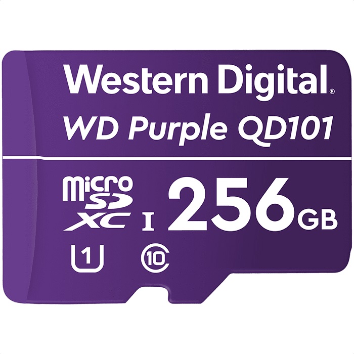 Memoria MicroSD 256GB Western Digital WD Purple SD QD101 SDXC Clase 10 WDD256G1P0C.