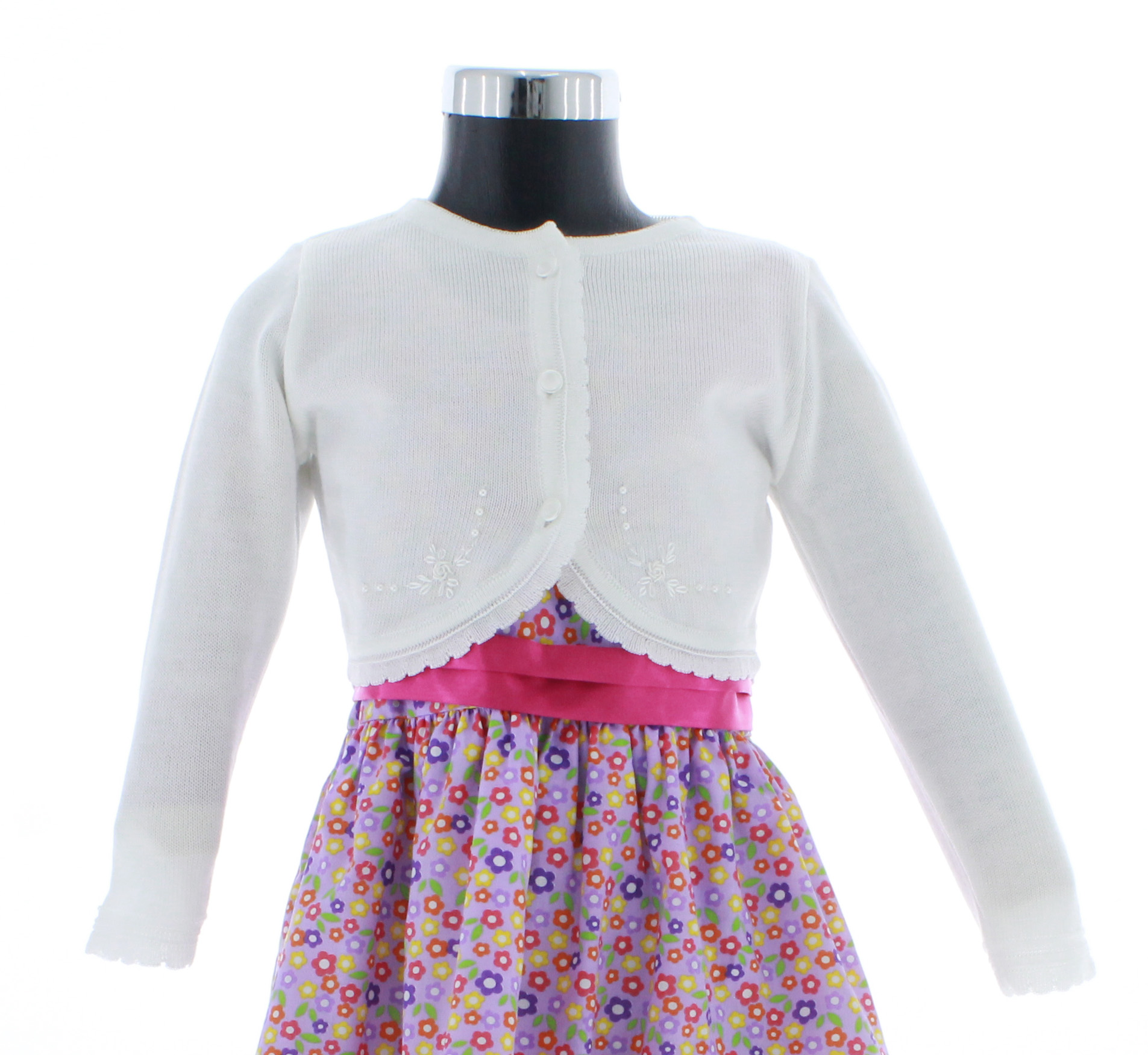 Sueter Niña Blanco Bolero Tejido 3256 1 a 16 Años.