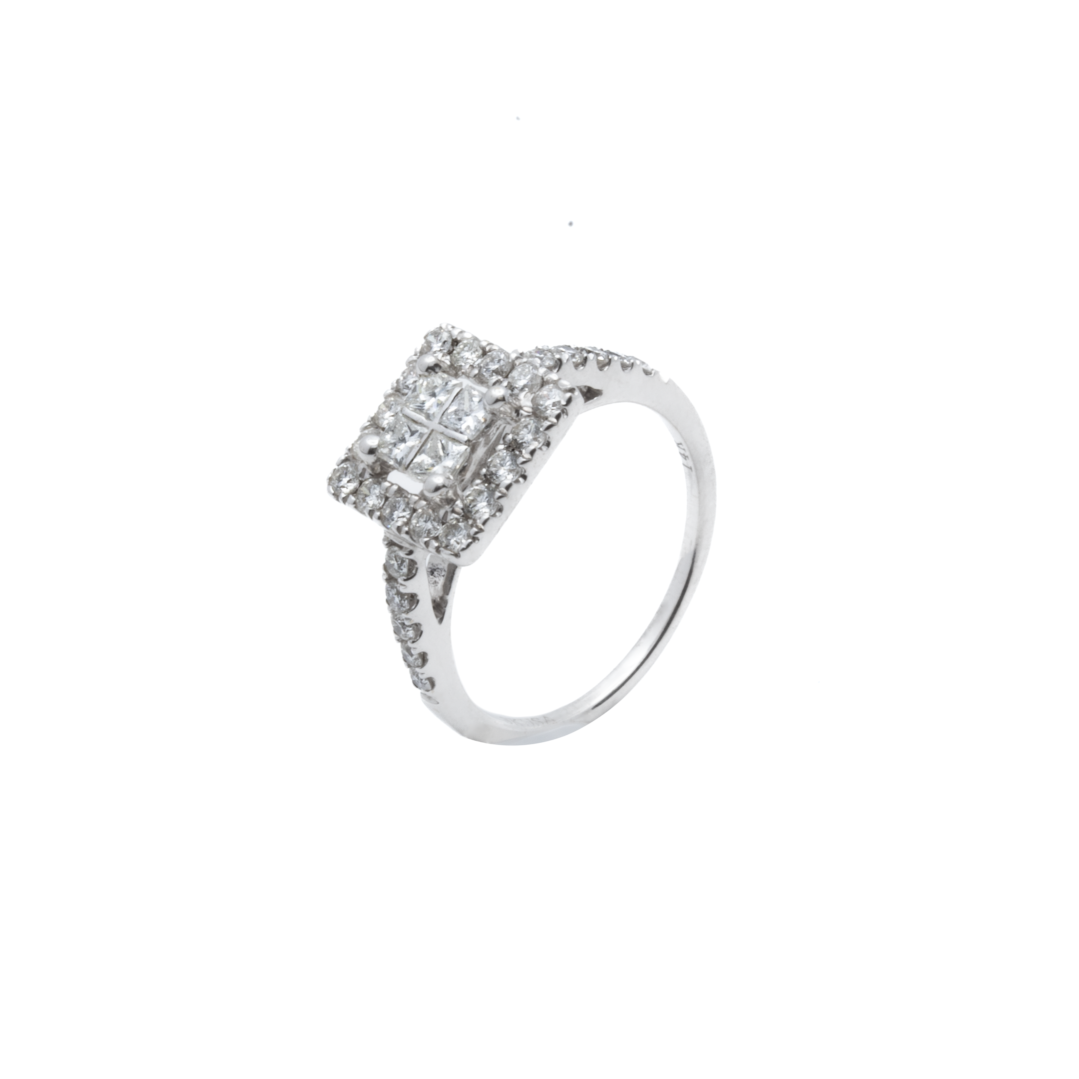 Anillo Diamante 75 puntos Oro Blanco 14 Kilates.