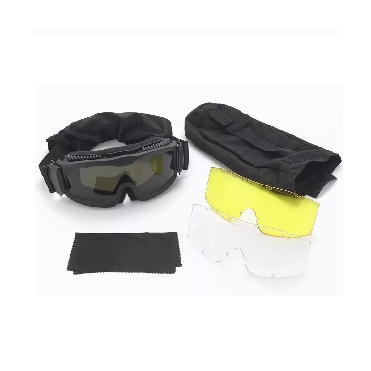 Gafas Tácticas Goggle Militares Con Lentes Negro