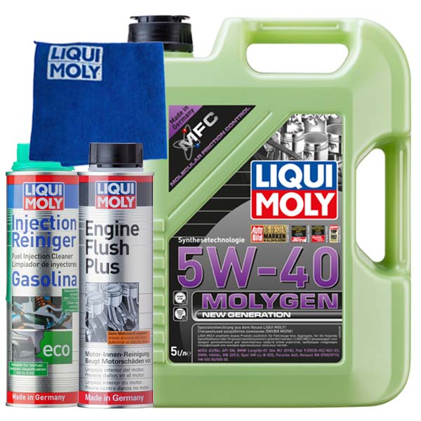 Kit de Afinación Aceite Sintético 5W40 para Motor Liqui Moly Molygen, + Microfibra de Regalo.