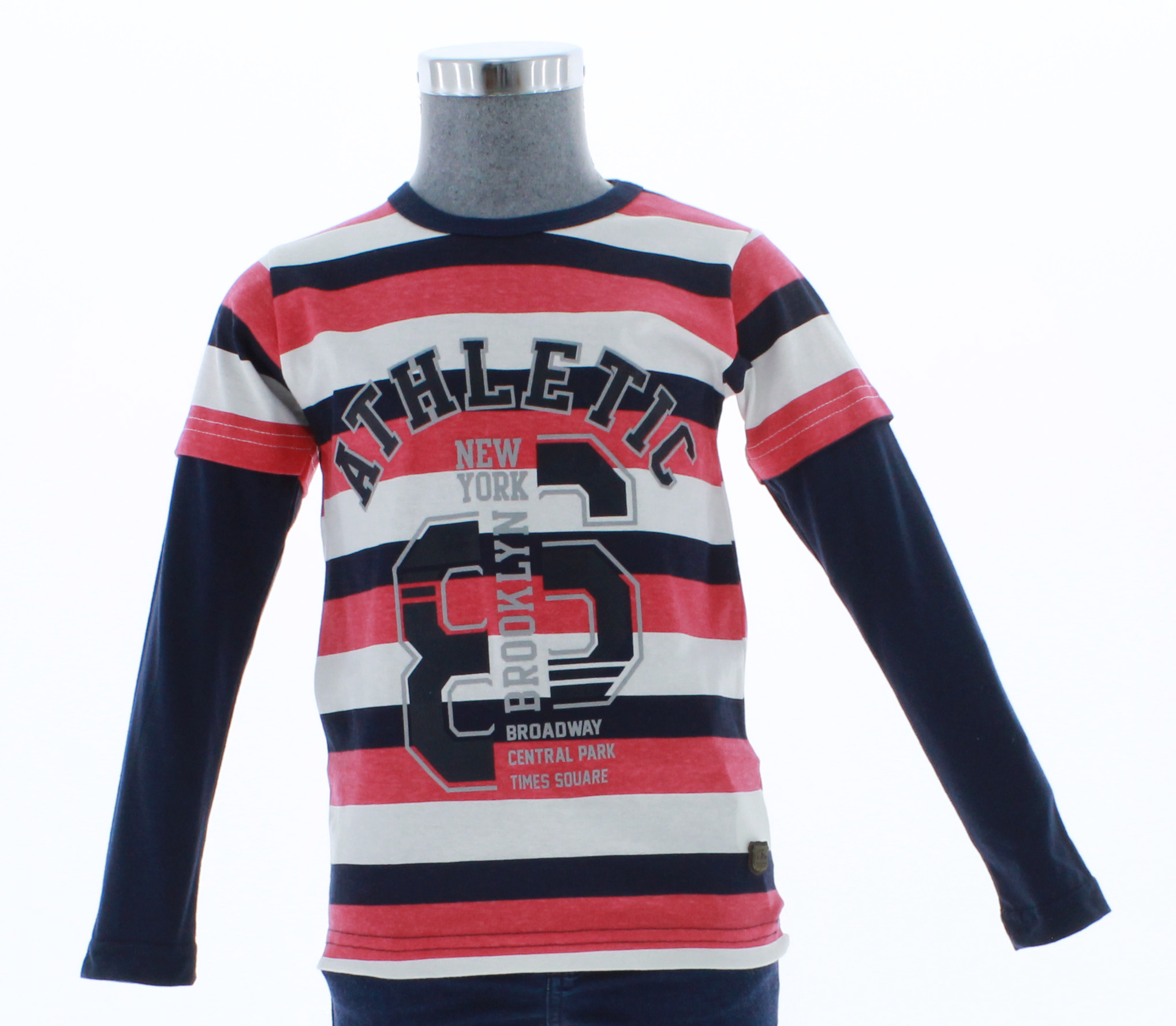 Playera Niño Rayada Manga Larga 3288 2 a 18 Años.