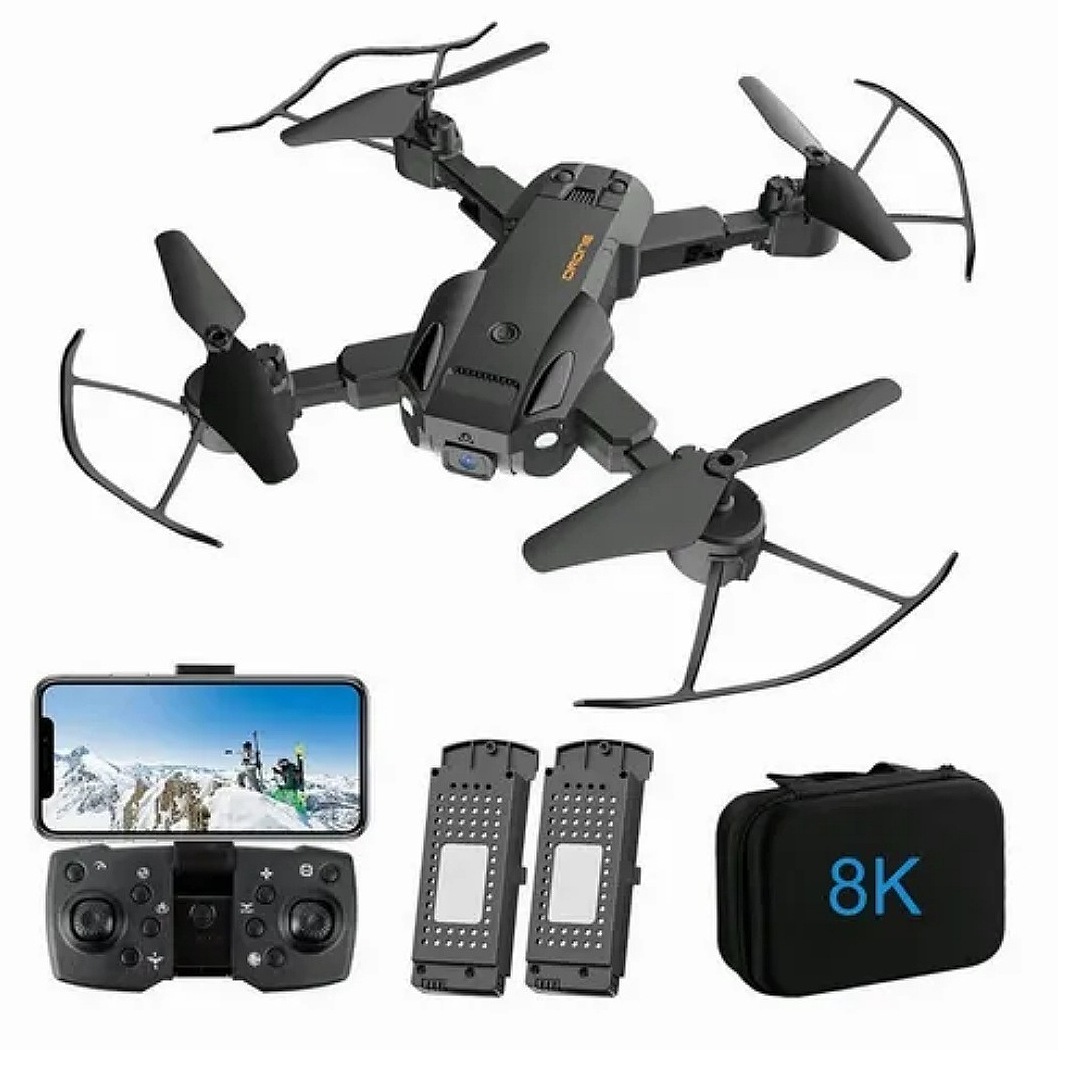 Mini Dron Recargable Con 8k Cámara Doble Y 2 Baterías