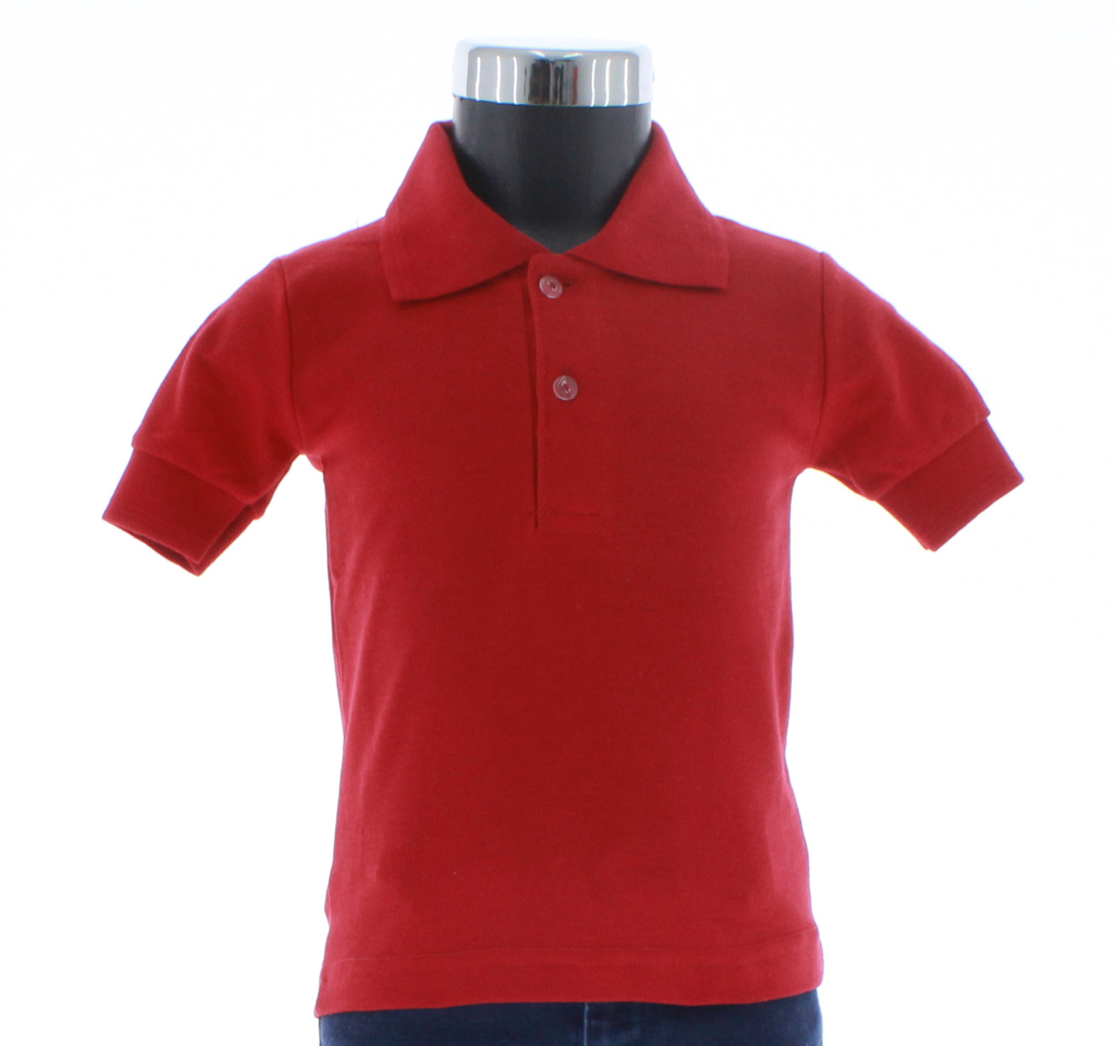 Playera Polo Para Niño De Algodon Color Rojo 3342 2 a 18 Años.