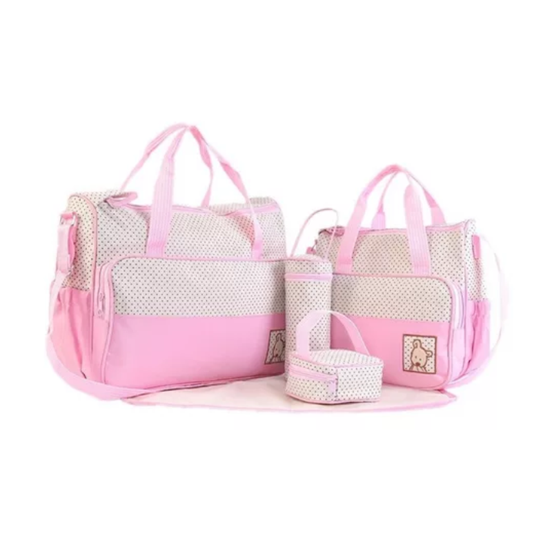 Set 5 Bolsas Panaleras Cambiador Bebe Botella Viaje Multiuso.