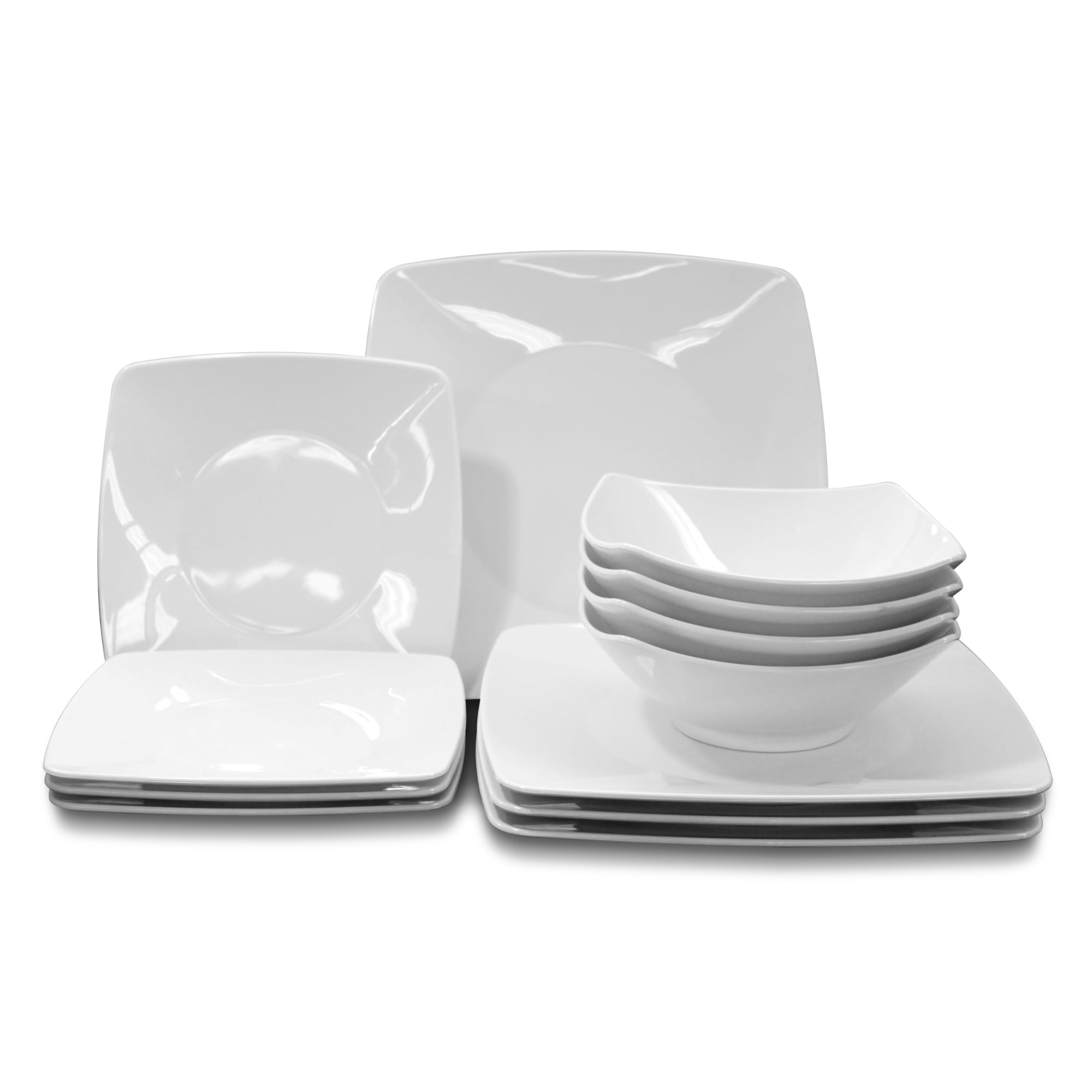 Vajilla Blanca Cuadrada Policarbonato para