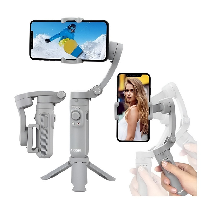 Estabilizador Gimbal Axnen Hq3 3 Ejes Plegable Para Celular 