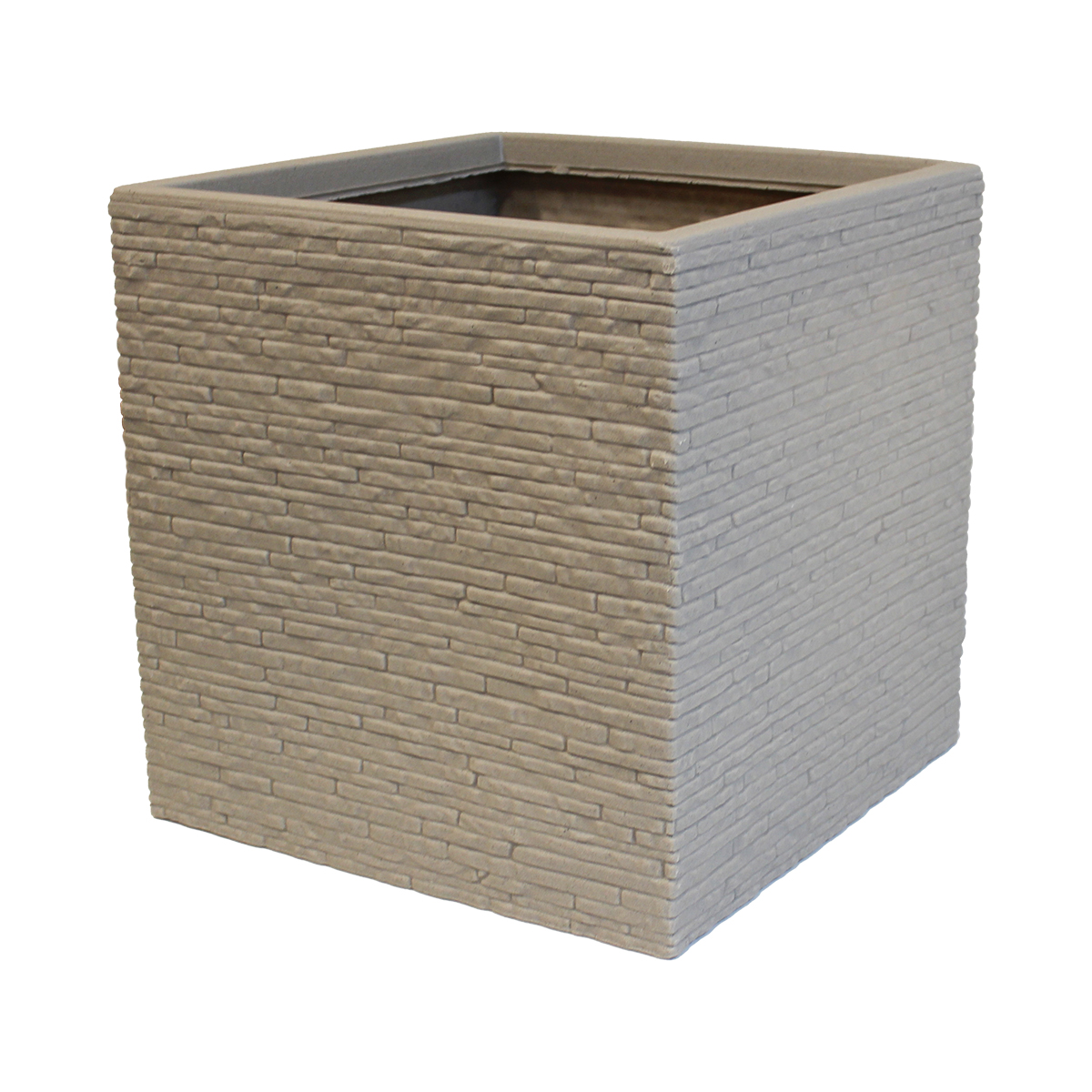 AGBOX Maceta Jardinera Cuadrada Efecto Ladrillo STRATA Gris AG-GN687STONE