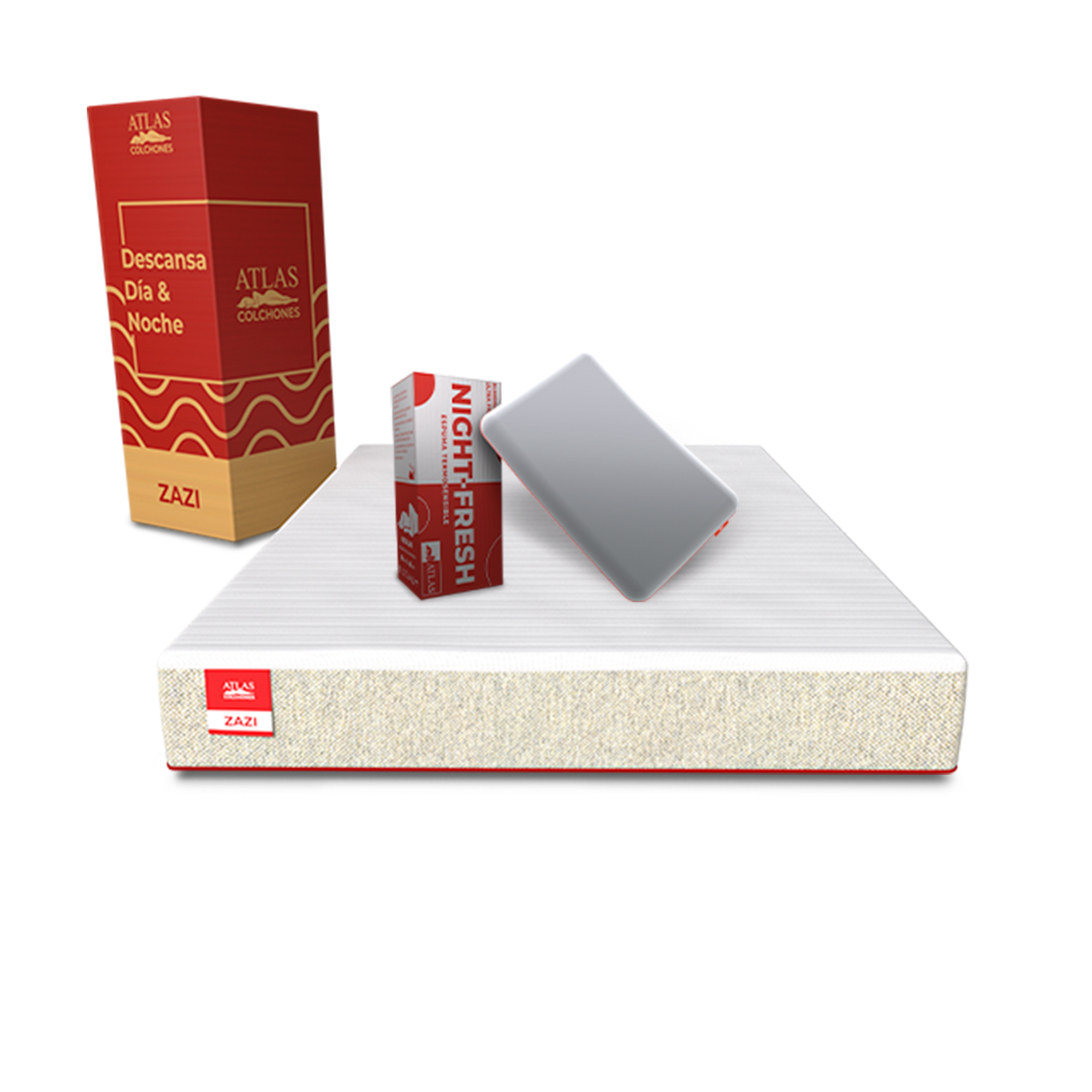 Colchón Matrimonial en Caja Zazi + Almohada en Caja de Memory Foam