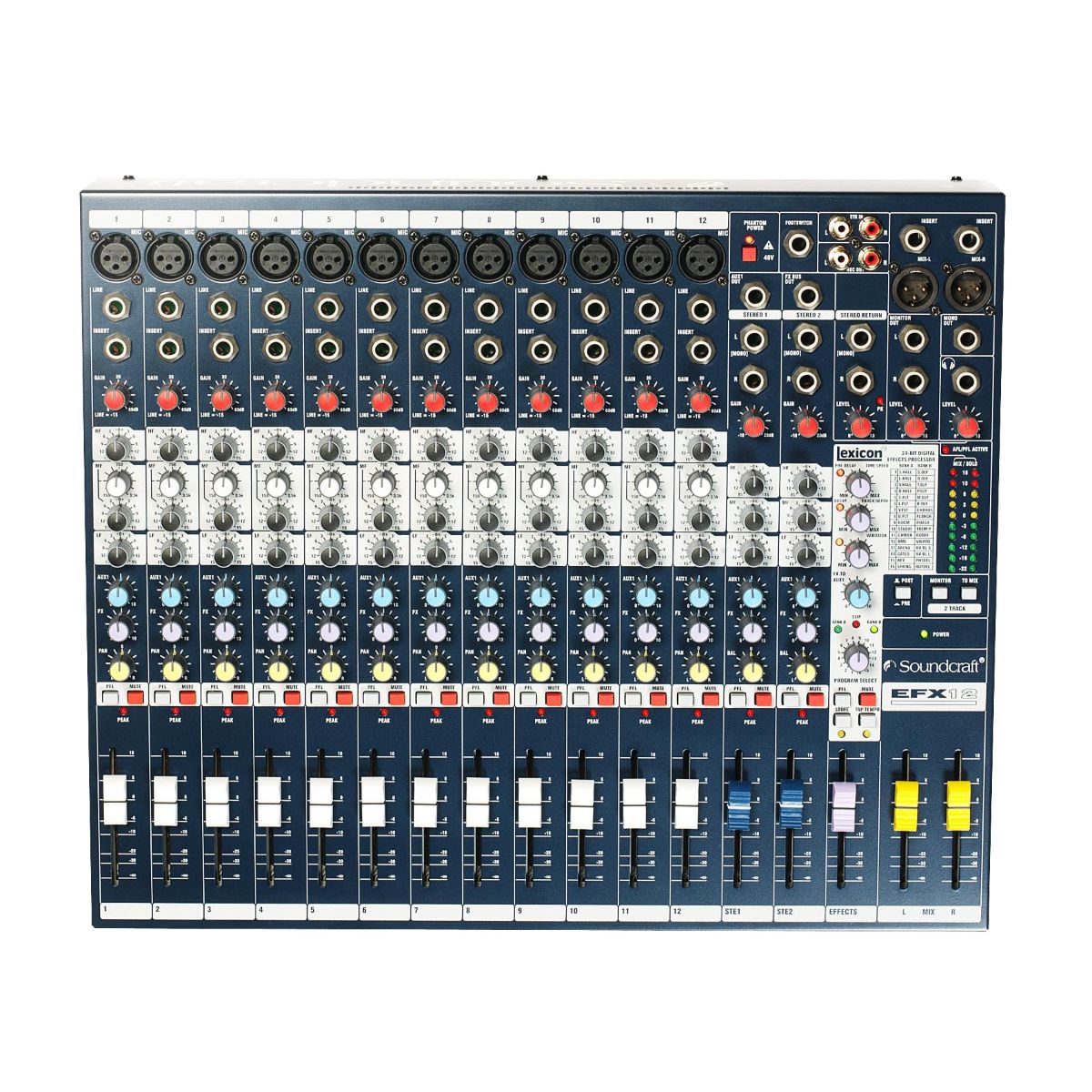 Mezcladora SOUNDCRAFT efx12 con efectos 12 canales de audio