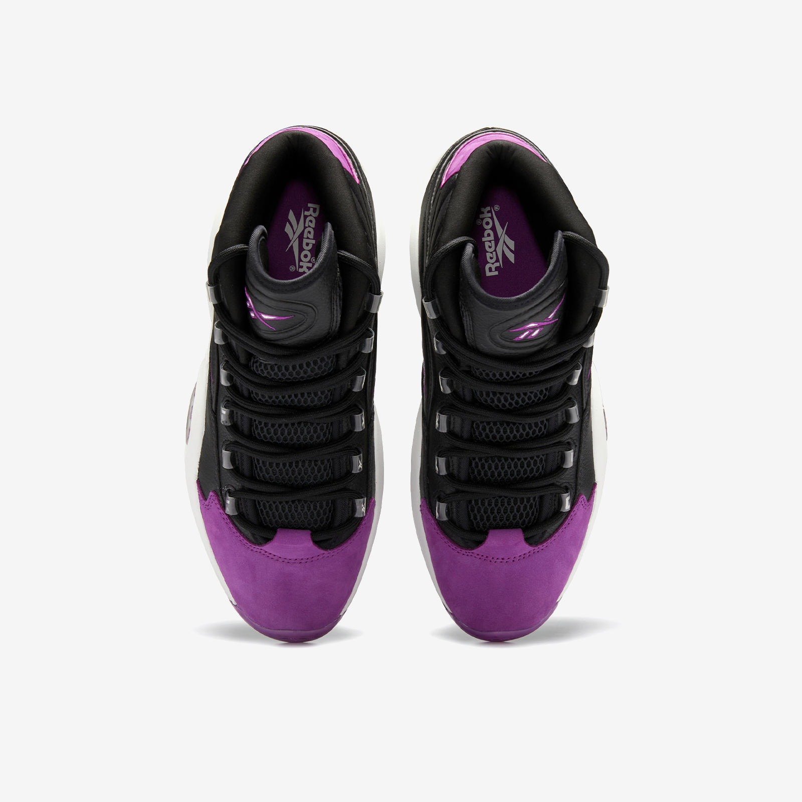 Tenis Reebok Question Mid Allen Iverson Negro Morado de Caballero