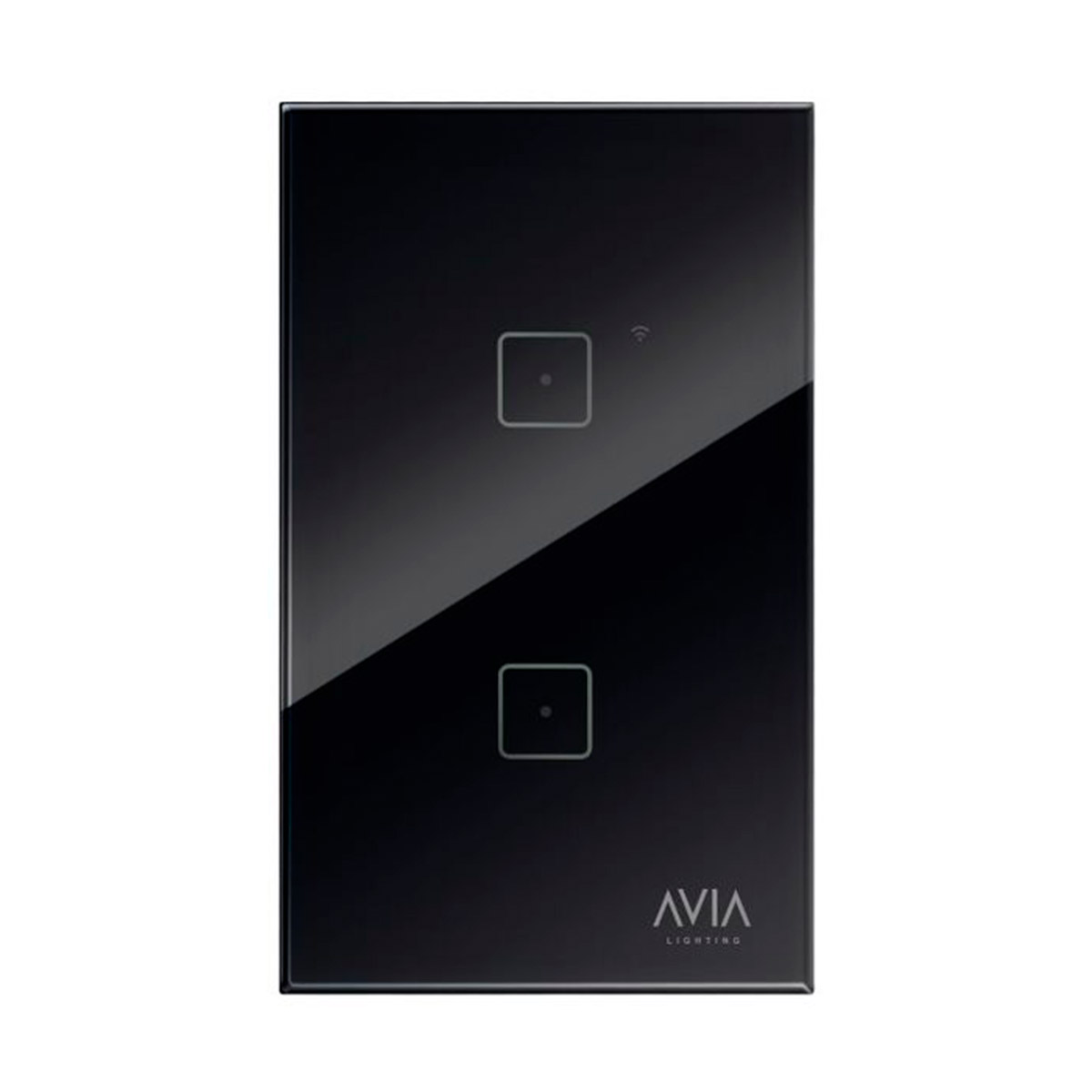 Apagador Smart Wifi Doble Touch Placa De Cristal Negro Avia