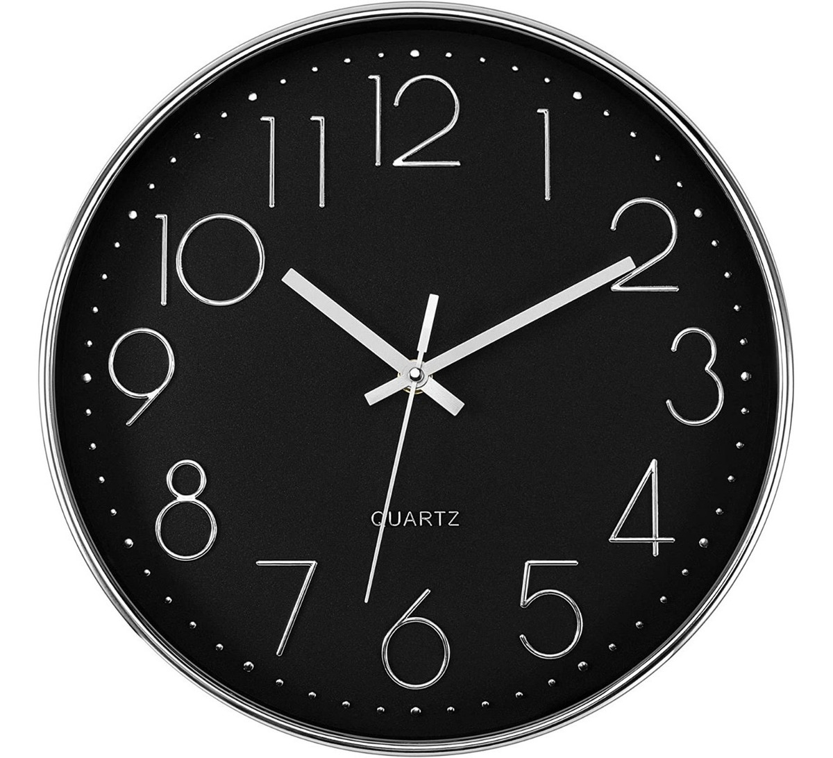 Reloj De Pared Moderno Redondo Silencio Cuarzo Digital 30cm