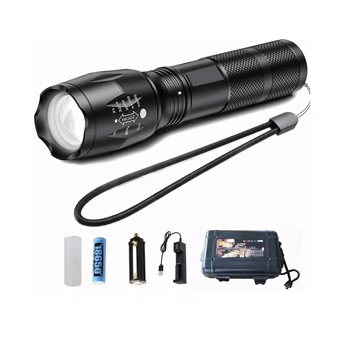 Lampe Torche de Poche à Eclairage LED CREE T6 Rechargeable & Powerbank - Bricolage