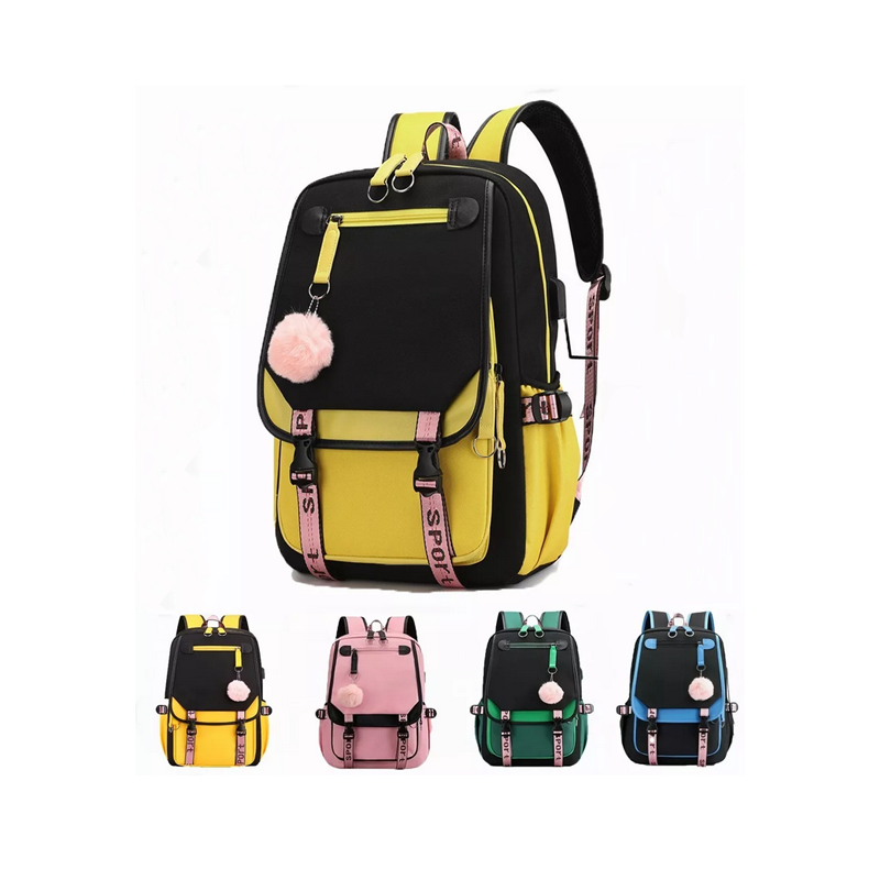 Mochila Kawaii Estilo Coreano Juvenil Con Puerto Usb