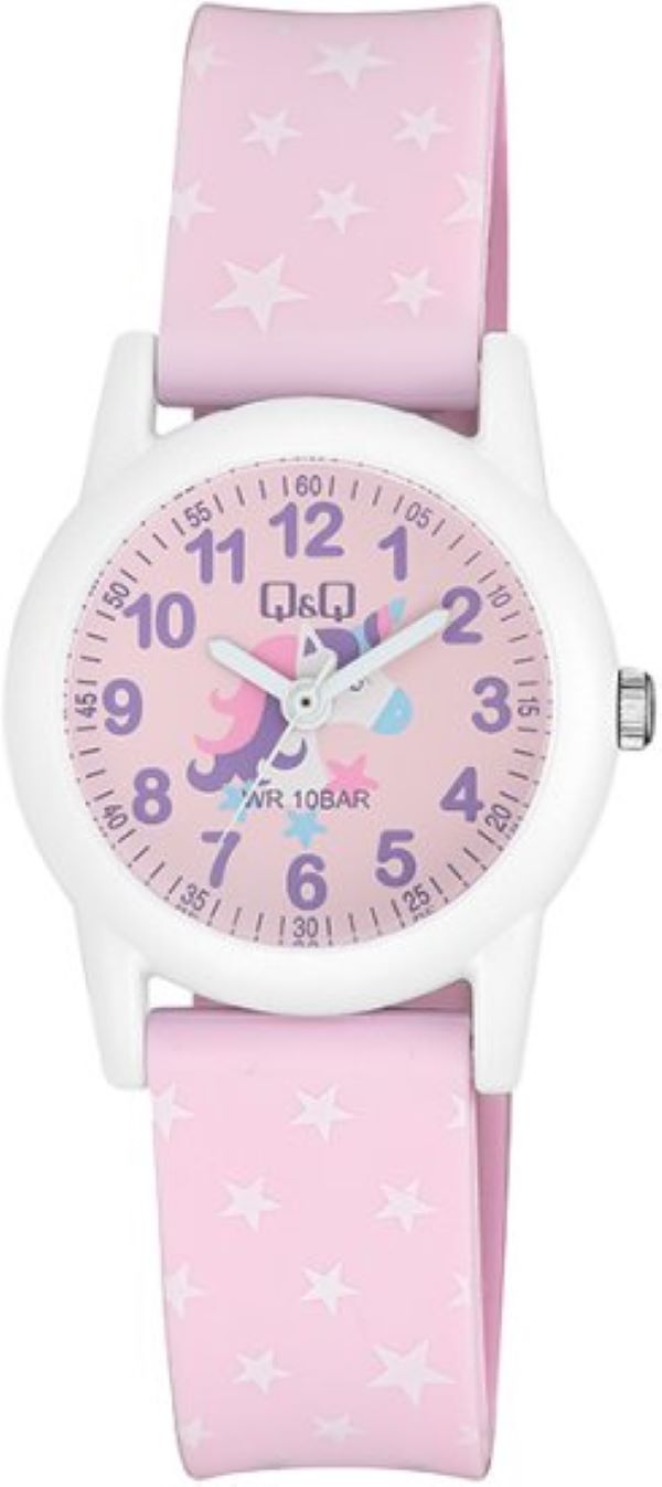 Reloj Infantil Para Niña Q & Q Análogo Pink Star Vr99j013Y