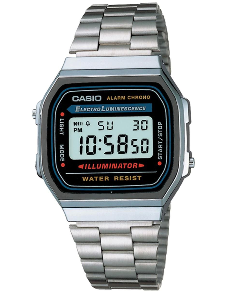 Reloj para Hombre Casio A168WA Vintage correa de acero inoxidable