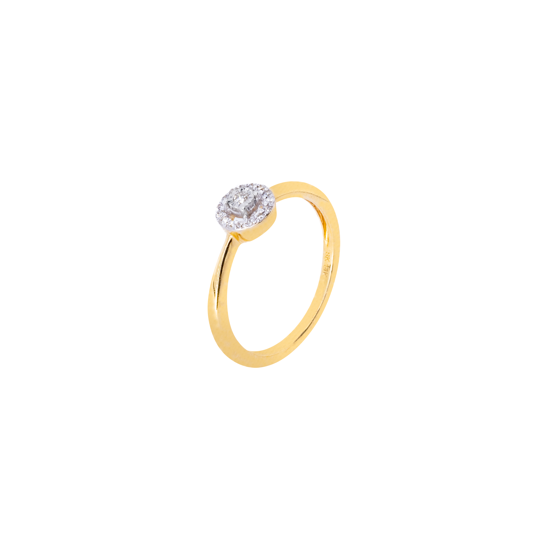 Anillo con Diamantes 8 Puntos Oro 14 Kilates.