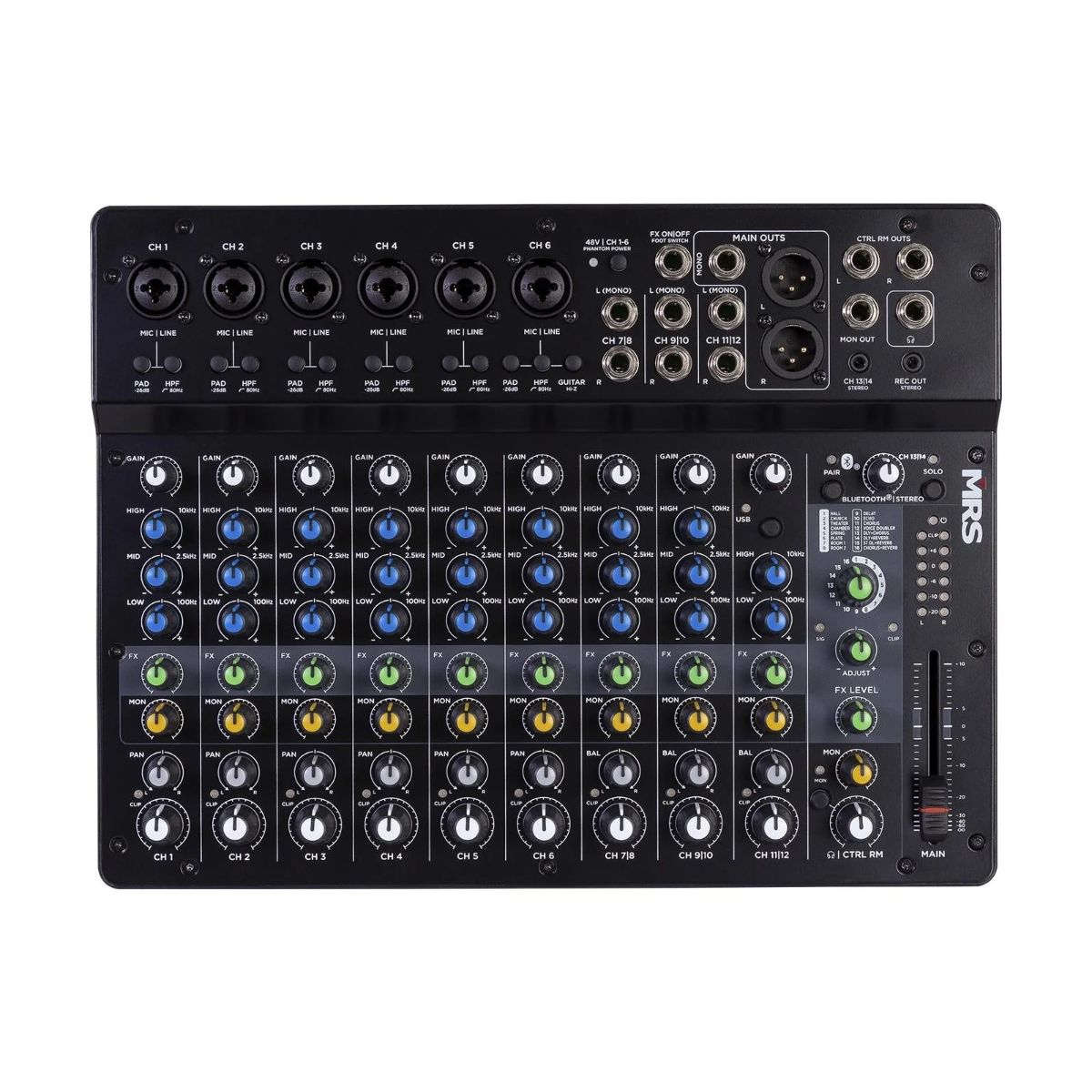 Mezcladora de 14 canales MORRISON mrs14-mix con dsp y bluetooth