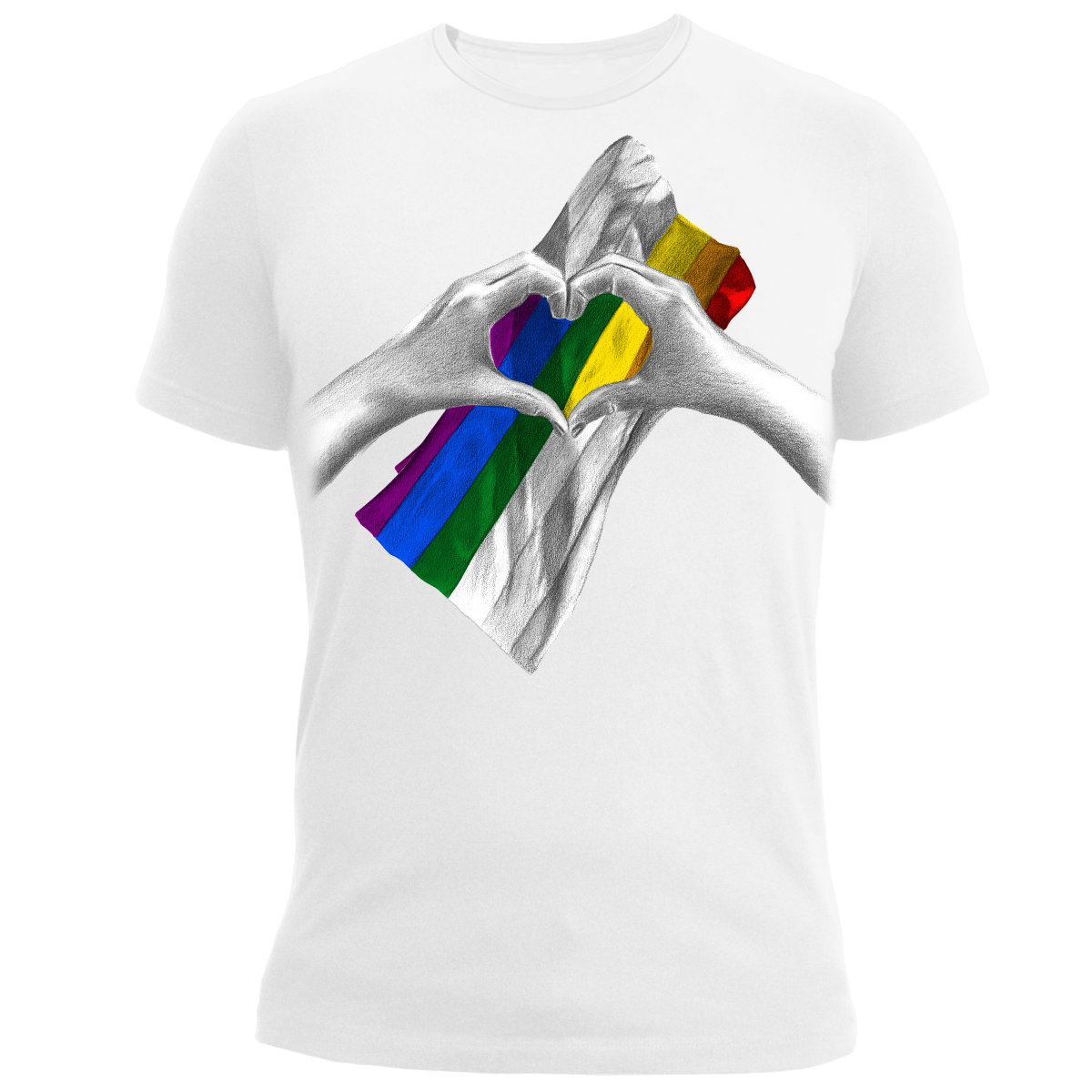 Playera Hombre Orgullo Lgbt Gay Love Pride Corazón Arcoiris San