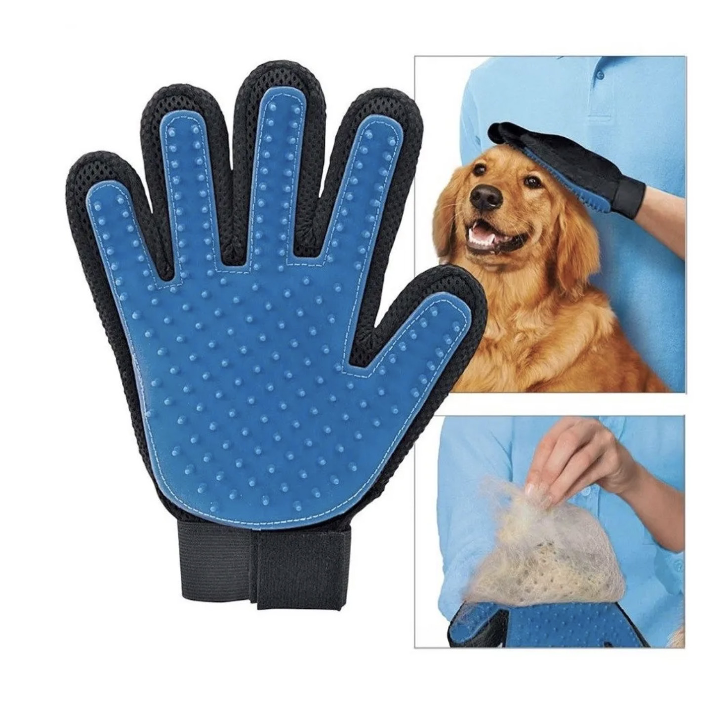 Guante Para Mascotas Perros y Gatos - No Más Pelos! Quita Los Pelos Más Fácil - Original Bluetouch