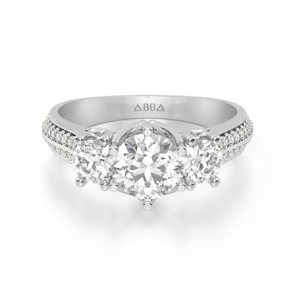 ANILLO DE COMPROMISO 10K ORO BLANCO CON PIEDRA EMY ABBA