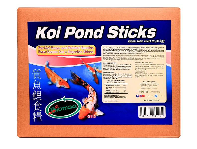 Koi Pond Sticks Alimento flotante para Carpas Koi Bolsa de 4 Kg - Biomaa