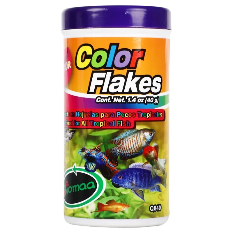 Color Flakes Alimento en hojuela para peces Tropicales 40g - Biomaa