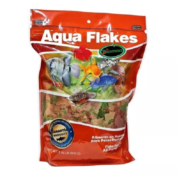 Aqua Flakes Alimento en hojuela para Peces Bolsa de 500 g - Biomaa