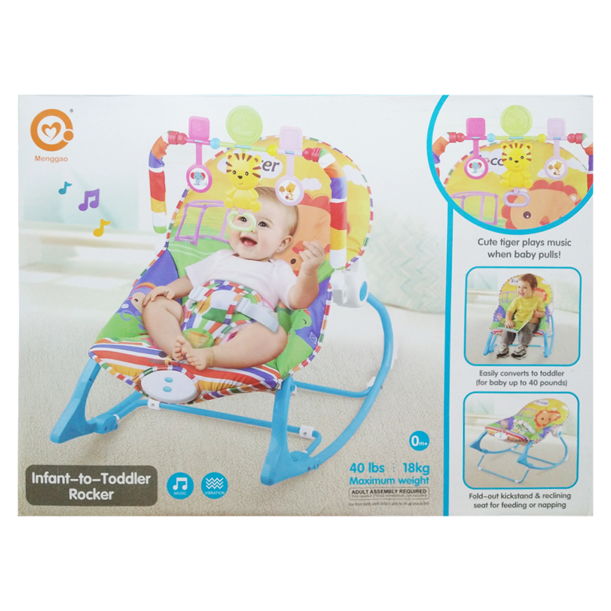 Silla Para Bebe Bouncer Mecedora Infant to Toddler Rocker Azul 