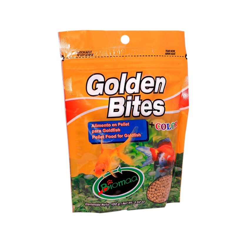 Golden Bites Alimento en pellet para Gold Fish en Bolsa de 100g 2 pzs - Biomaa 