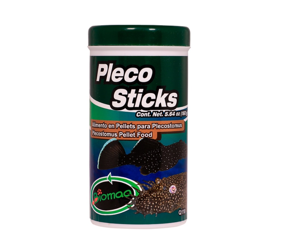 Pleco Sticks 160gr Alimento en pellets para Plecostomus - Biomaa